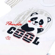 NEW BABY Baba rövid ujjú body Panda 80 (9-12 h) Szürke