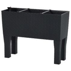 shumee antracitszürke polipropilén rattan kerti magaságyás 60x25x46 cm