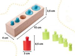 shumee Színes montessori fahengersúlyok