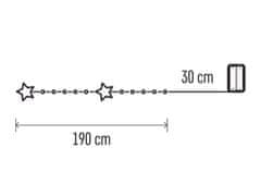 LAALU.cz Karácsonyi fénylánc csillagokkal 1,9 m WARM WHITE