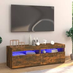 shumee füstös tölgyszínű TV-szekrény LED-világítással 120 x 35 x 40 cm