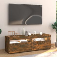 shumee füstös tölgyszínű TV-szekrény LED-világítással 120 x 35 x 40 cm