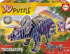 EDUCA Triceratops 3D puzzle 67 darab