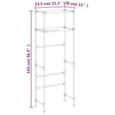 shumee 2 szintes fekete vas WC feletti tárolóállvány 53,5x28x143 cm