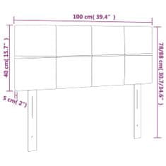 Greatstore sötétzöld bársony LED-es fejtámla 100x5x78/88 cm