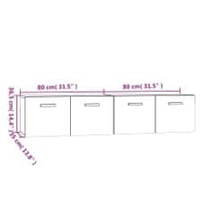 shumee 2 db barna tölgyszínű szerelt fa faliszekrény 80 x 35 x 36,5 cm