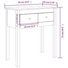 Vidaxl mézbarna tömör fenyőfa tálalóasztal 70 x 35 x 75 cm 814612