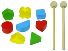 Lean-toys Wooden Pusher Colour Sorter Geometriai figurák Dulcimer Gyöngyök Gyöngyök Gyöngyök