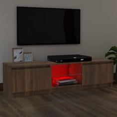 shumee barna tölgyszínű TV-szekrény LED-lámpákkal 120x30x35,5 cm