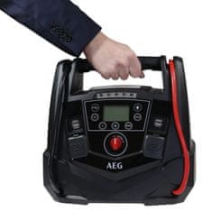 AEG Többfunkciós akkumulátor töltő, 12V, 18Ah, 1250 A, 10 bar légkompresszor, 150 PSI, lámpa és voltmérő