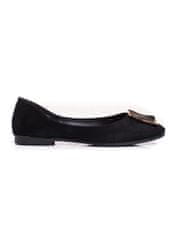 Amiatex Női balerina cipő 91581 + Nőin zokni Gatta Calzino Strech, fekete, 36