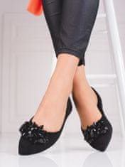 Amiatex Női balerina cipő 91585 + Nőin zokni Gatta Calzino Strech, fekete, 37
