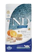 N&D OCEAN CAT LG felnőtt tőkehal és narancs 1,5kg