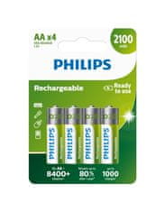 PHILIPS R6B4A210/10 újratölthető AA 2100 mAh akkumulátor 4db
