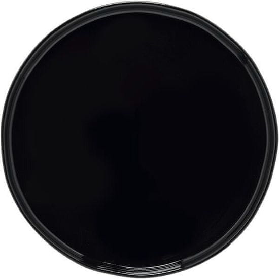 Costa Nova Desszertes tányér, Laguna 21 cm, fekete, megemelt perem, 6x
