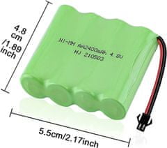 YUNIQUE GREEN-CLEAN 1 darabból álló újratölthető akkumulátor 4.8V Ni-MH 2400 mAh autós távirányítóhoz + USB töltőkábel