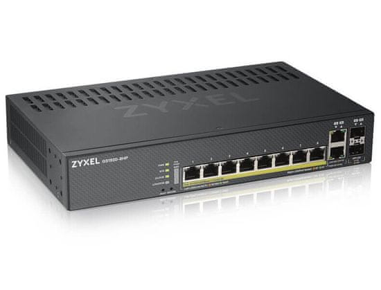 Zyxel GS1920-8HPv2 10 portos Smart Managed Switch 8x Gigabit Copper és 2x Gigabit dual pers., hybird üzemmód, önállóan vagy