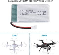 YUNIQUE GREEN-CLEAN 2db újratölthető Lipo akkumulátor (3.7V, 1200mAh Lipo) Rc Syma X5SC X5SW quadcopters drónokhoz