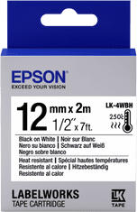 Epson címkepatron hőálló LK-4WBH fekete/fehér 12mm (2m)