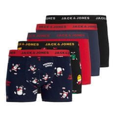 Jack&Jones 5 PACK- férfi boxeralsó JACSMILEY 12220943 Navy Blazer Black - Black - Scarlet sage - Scarlet sage (Méret XXL)