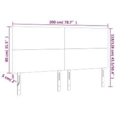 Greatstore világosszürke szövet LED-es fejtámla 200x5x118/128 cm