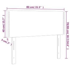 Greatstore sötétzöld bársony LED-es fejtámla 80 x 5 x 78/88 cm