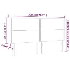 Greatstore fekete szövet LED-es fejtámla 200x5x118/128 cm