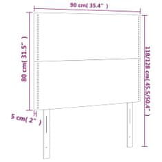 Greatstore 2 db világosszürke szövet fejtámla 90x5x78/88 cm