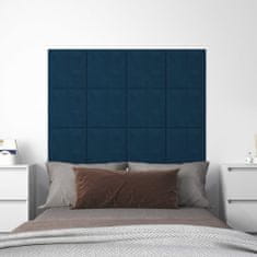 Greatstore 12 db kék bársony fali panel 30 x 30 cm 1,08 m²