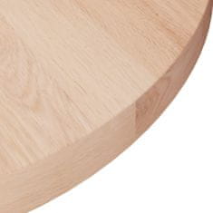 Greatstore kerek kezeletlen tömör tölgyfa asztallap Ø30 x 2,5 cm