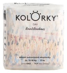 KOLORKY DAY eldobható öko pelenkák, eső és esőzuhany XL (12-16 kg) 17 db