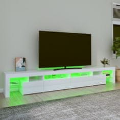 shumee magasfényű fehér TV-szekrény LED lámpákkal 260x36,5x40 cm