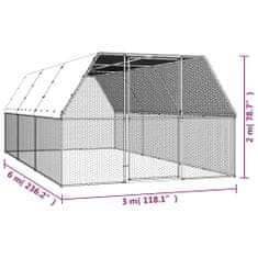 shumee kültéri horganyzott acél tyúkól 3x6x2 m