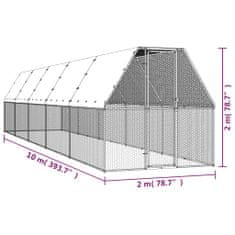 shumee kültéri horganyzott acél tyúkól 2x10x2 m