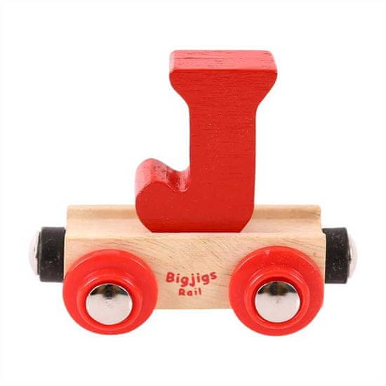 Bigjigs Toys Bigjigs Rail Wagon fából készült vasúti pálya - J betű