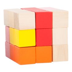 Display - Fából készült színes összecsukható kocka 1 db piros