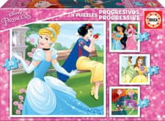 EDUCA Disney hercegnők puzzle 4in1 (12,16,20,25 darab)