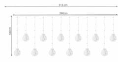 Malatec Szilveszteri fényfüggöny 108 LED hideg fehér 2,6m golyó 8 funkciós