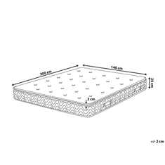 Beliani Táskarugós Memóriahabos Matrac Levehető Huzattal 140 x 200 cm LUXUS