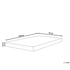 Beliani Közepesen Kemény Habszivacs Matrac Levehető Huzattal 90 x 200 cm PICCOLO