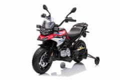 Beneo BMW F850 GS elektromos motor, eredeti licenc, 12V akku, puha EVA kerekek, 2 x 35W motor, LED lámpák