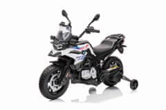 Beneo BMW F850 GS elektromos motor, eredeti licenc, 12V akku, puha EVA kerekek, 2 x 35W motor, LED lámpák