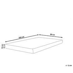 Beliani Közepesen Kemény Habszivacs Matrac Levehető Huzattal 80 x 200 cm PICCOLO