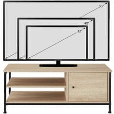 tectake Durban TV polc 110x40x45.5cm - Könnyű fa, tölgy Sonoma