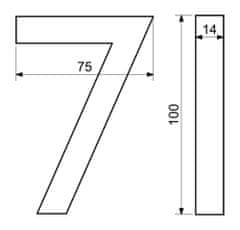 Richter Czech Antracit házszám RN.100LV.7.AL.AM.3D