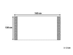 Beliani Bézs és barna pamut ágytakaró 130 x 180 cm PAZARYERI