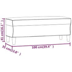 Vidaxl bordó szövet pad 100 x 35 x 41 cm 349381