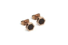 BeWooden Naušnice s drvenim detaljima Rose Earrings Hexagon univerzalna