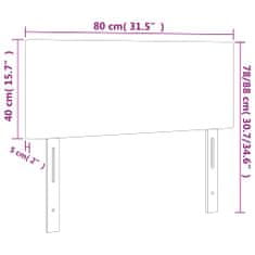 Greatstore rózsaszín bársony LED-es fejtámla 80 x 5 x 78/88 cm