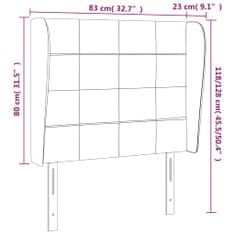 Greatstore sötétszürke bársony fejtámla szárnyakkal 83 x 23 x 118/128 cm